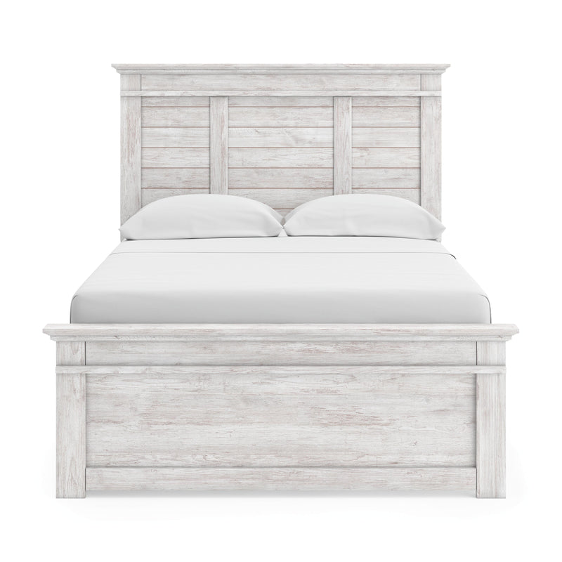 Makidern Whitewash Full Panel Bed with Storage - PCB1171B31