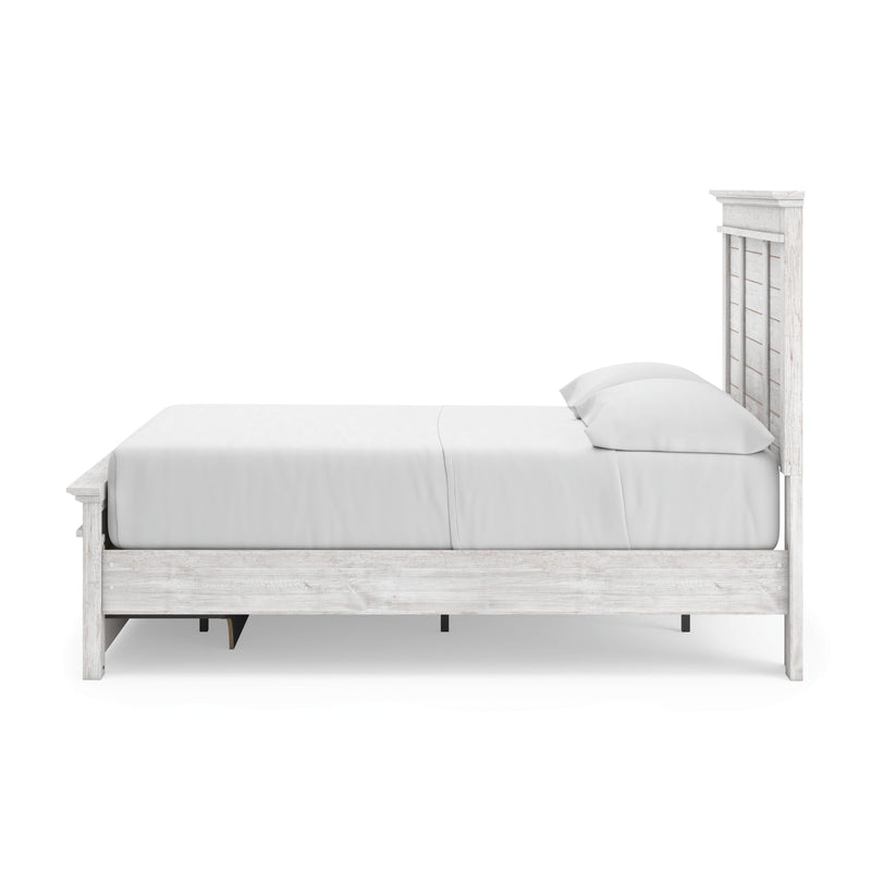 Makidern Whitewash Full Panel Bed with Storage - PCB1171B35