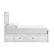 Makidern Whitewash Full Panel Bed with Storage - PCB1171B35