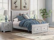 Makidern Whitewash Full Panel Storage Bed - PCB1171B23
