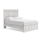 Makidern Whitewash Full Panel Storage Bed - PCB1171B23