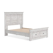 Makidern Whitewash Full Panel Storage Bed - PCB1171B23