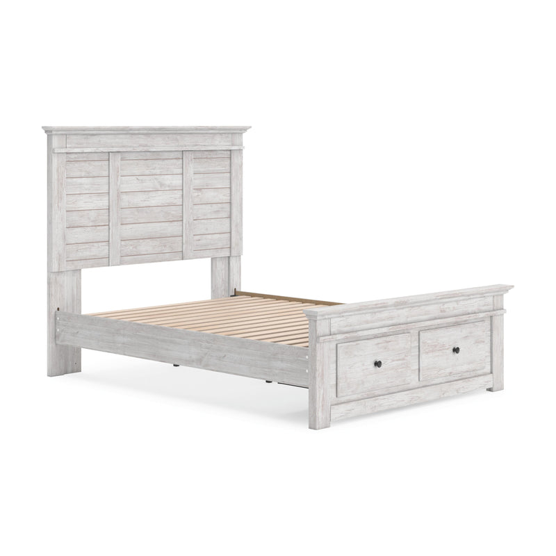 Makidern Whitewash Full Panel Storage Bed - PCB1171B23