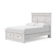 Makidern Whitewash Full Panel Storage Bed - PCB1171B23