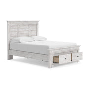 Makidern Whitewash Full Panel Storage Bed - PCB1171B23