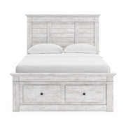 Makidern Whitewash Full Panel Storage Bed - PCB1171B23