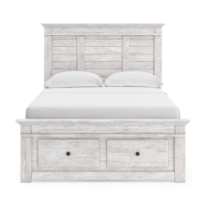 Makidern Whitewash Full Panel Storage Bed - PCB1171B23