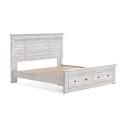 Makidern Whitewash King Panel Storage Bed - PCB1171B12