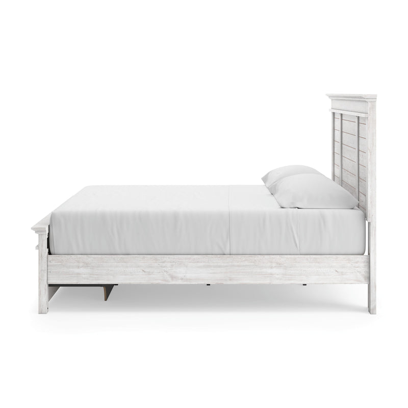 Makidern Whitewash King Panel Storage Bed - PCB1171B12