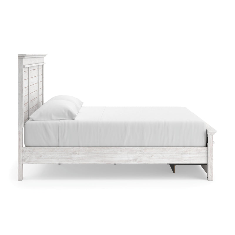 Makidern Whitewash King Panel Storage Bed - PCB1171B12