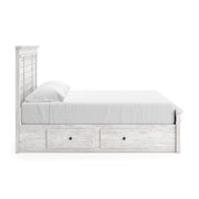 Makidern Whitewash King Panel Storage Bed - PCB1171B14