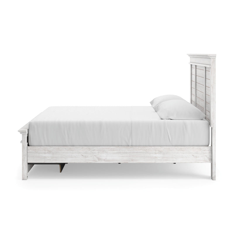 Makidern Whitewash King Panel Storage Bed - PCB1171B14