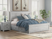 Makidern Whitewash King Panel Storage Bed - PCB1171B17