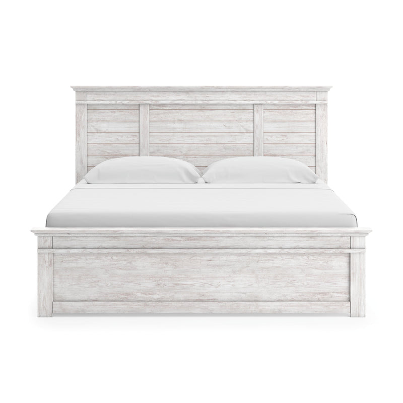 Makidern Whitewash King Panel Storage Bed - PCB1171B17