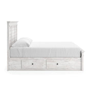 Makidern Whitewash King Panel Storage Bed - PCB1171B17