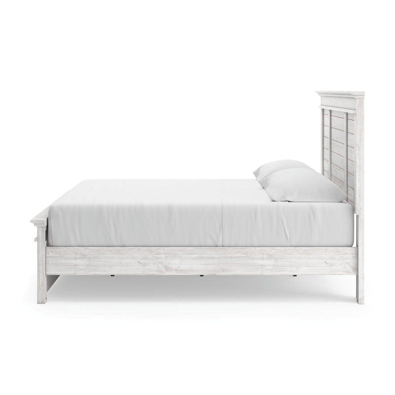 Makidern Whitewash King Panel Storage Bed - PCB1171B17