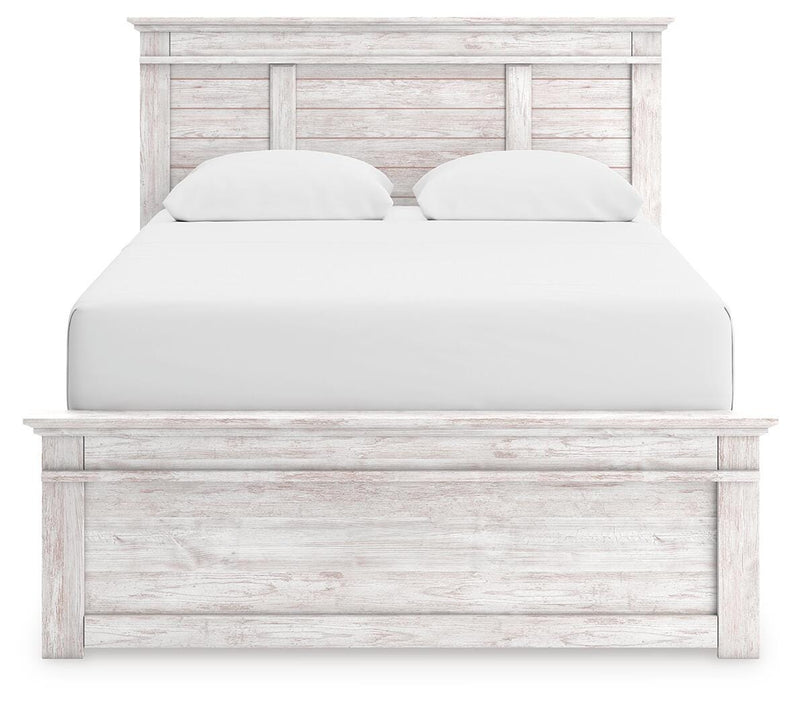Makidern Whitewash Queen Panel Bed - PCB1171B2