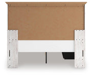 Makidern Whitewash Queen Panel Bed with Storage, Dresser and Mirror - PCB1171B6