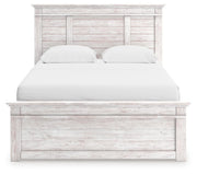 Makidern Whitewash Queen Panel Bed with Storage, Dresser and Mirror - PCB1171B6