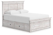 Makidern Whitewash Queen Panel Storage Bed - PCB1171B16