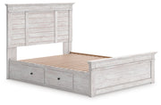 Makidern Whitewash Queen Panel Storage Bed - PCB1171B16
