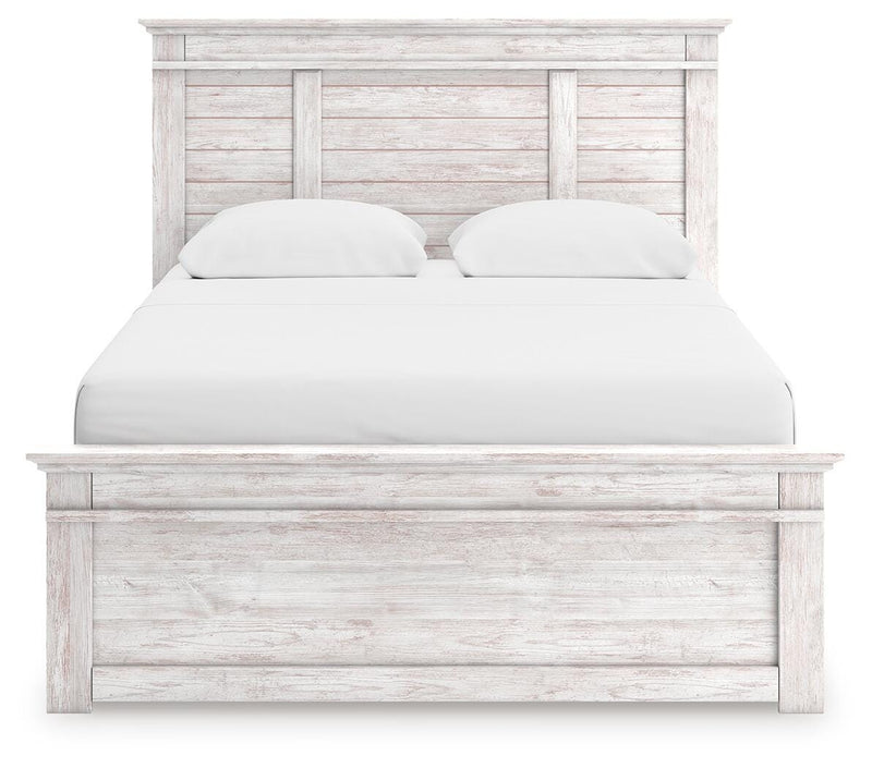 Makidern Whitewash Queen Panel Storage Bed - PCB1171B16