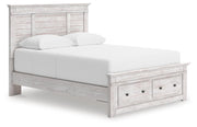 Makidern Whitewash Queen Panel Storage Bed - PCB1171B4