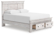 Makidern Whitewash Queen Panel Storage Bed - PCB1171B4