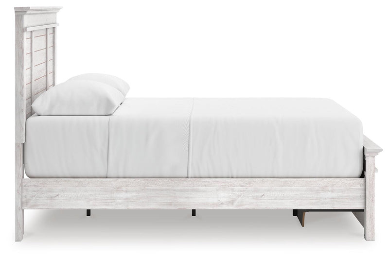 Makidern Whitewash Queen Panel Storage Bed - PCB1171B4