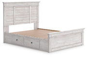 Makidern Whitewash Queen Panel Storage Bed - PCB1171B7