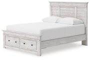Makidern Whitewash Queen Panel Storage Bed - PCB1171B9