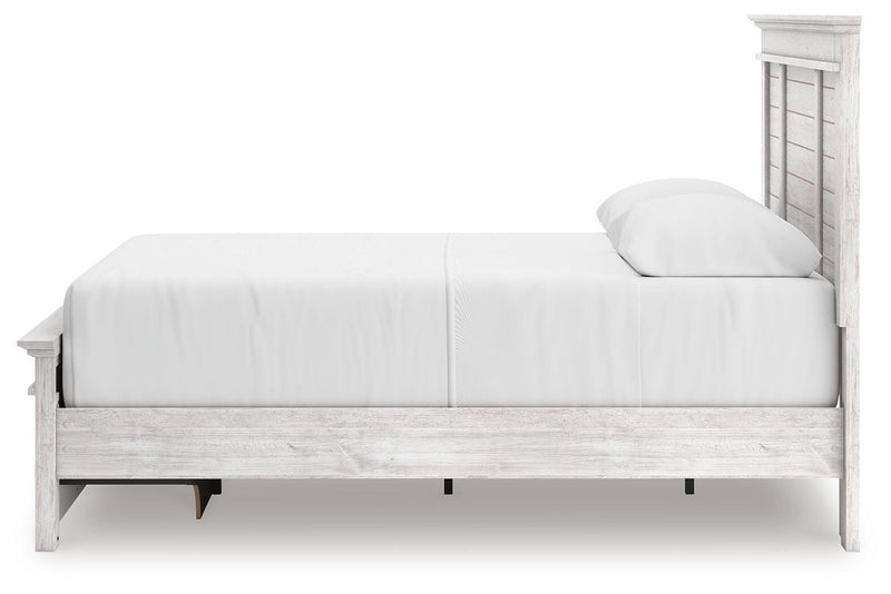 Makidern Whitewash Queen Panel Storage Bed - PCB1171B9