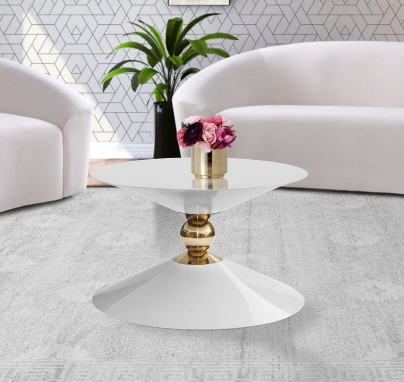 Malia Iron Coffee Table in White - 288-CT