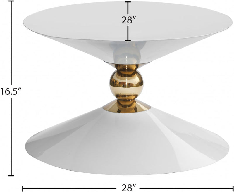 Malia Iron Coffee Table in White - 288-CT