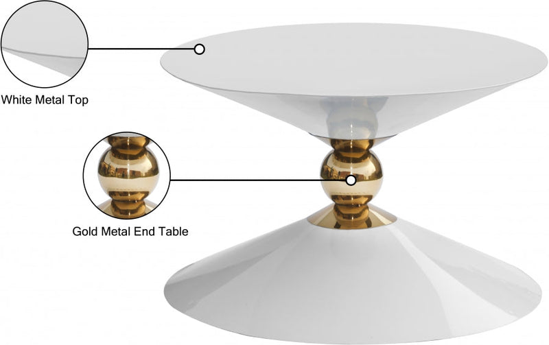 Malia Iron Coffee Table in White - 288-CT