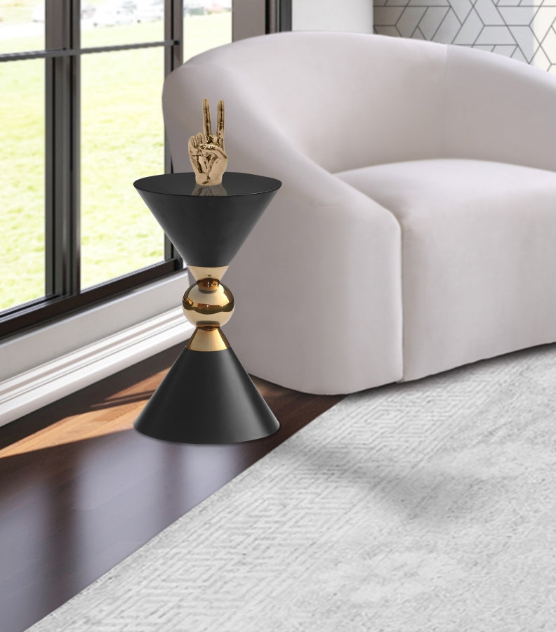 Malia Iron End Table in Black - 289-ET