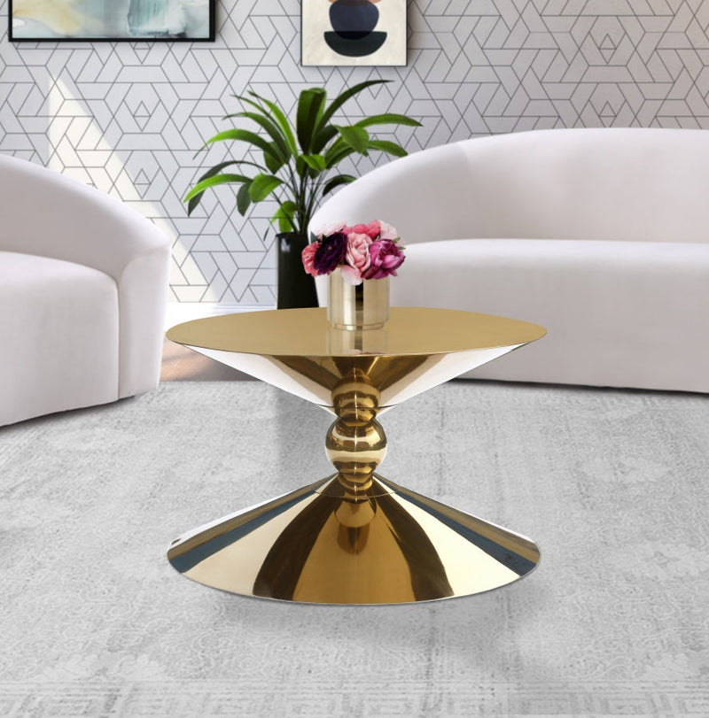 Malia Stainless Steel Coffee Table in Gold - 290-CT