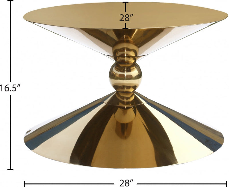Malia Stainless Steel Coffee Table in Gold - 290-CT