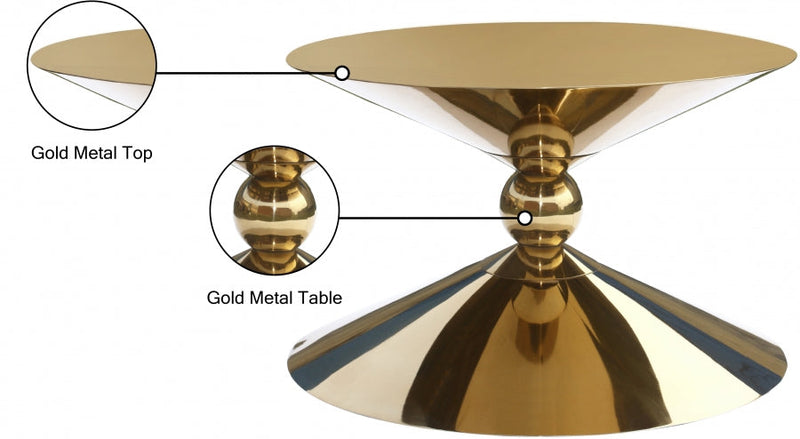 Malia Stainless Steel Coffee Table in Gold - 290-CT