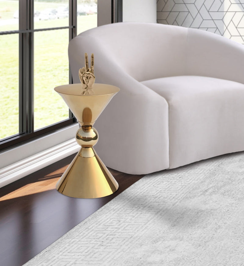 Malia Stainless Steel End Table in Gold - 290-ET
