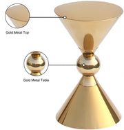 Malia Stainless Steel End Table in Gold - 290-ET