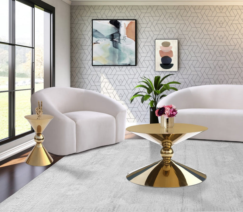 Malia Stainless Steel End Table in Gold - 290-ET