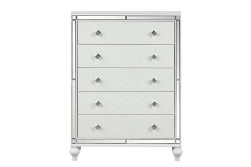 Malibu - 5 Drawers White Chest - B234-C-S