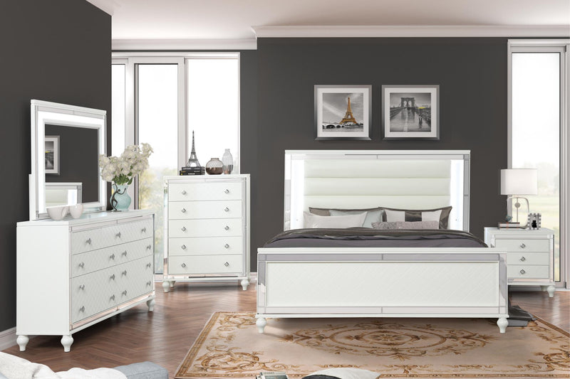 Malibu - 5 Drawers White Chest - B234-C-S