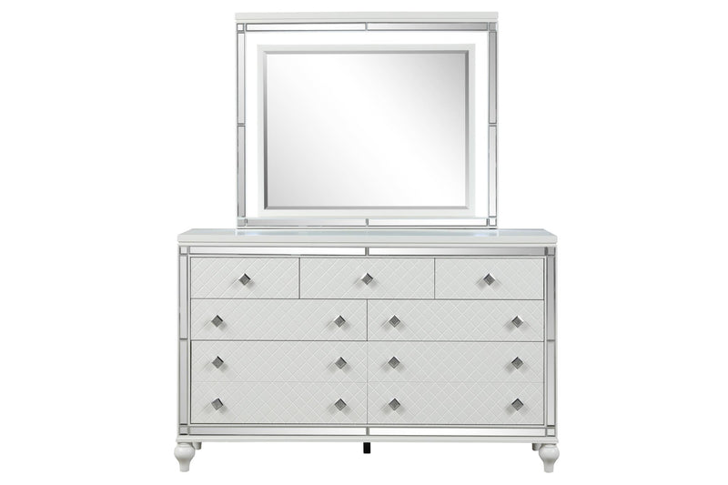 Malibu - 9 Drawers White Dresser - B234-D