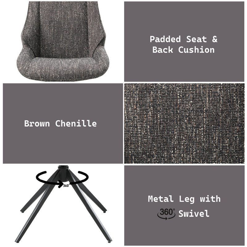 Malika Side Chair w/Swivel (Set-2) - DN03596