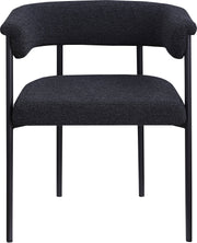 Malin Boucle Fabric Upholstered Dining Chair in Black, Set of 2 - 410Black-C