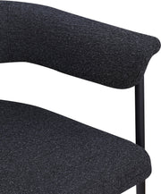 Malin Boucle Fabric Upholstered Dining Chair in Black, Set of 2 - 410Black-C