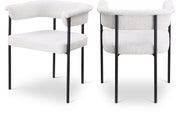 Malin Boucle Fabric Upholstered Dining Chair in Cream, Set of 2 - 410Cream-C