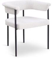 Malin Boucle Fabric Upholstered Dining Chair in Cream, Set of 2 - 410Cream-C
